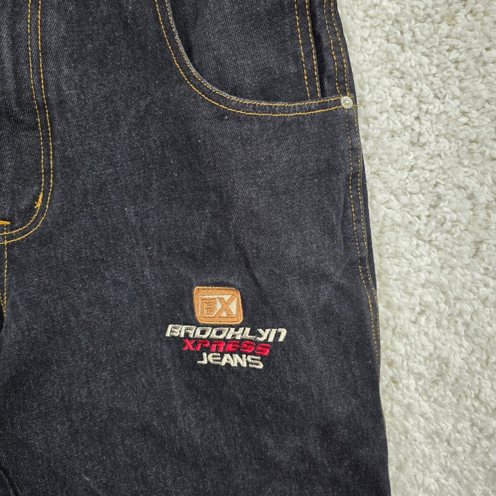 Brooklyn Xpress Cargo‎ Jeans Mens 34 (fits 30x33) Black Baggy Streetwear Y2K - Picture 3 of 15
